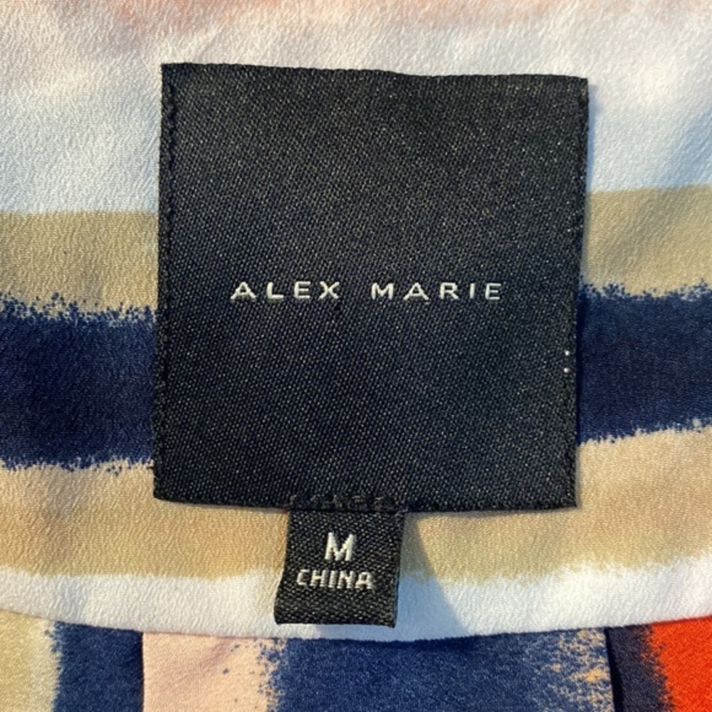 Alex‎ Marie Rainbow Stripe Sleeveless Cami Tank Top Blouse - Picture 5 of 6